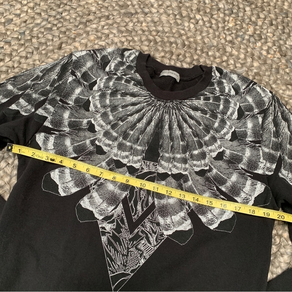 Million&Man Italian graphic sweatshirt feather tribal design black white - Picture 6 of 12